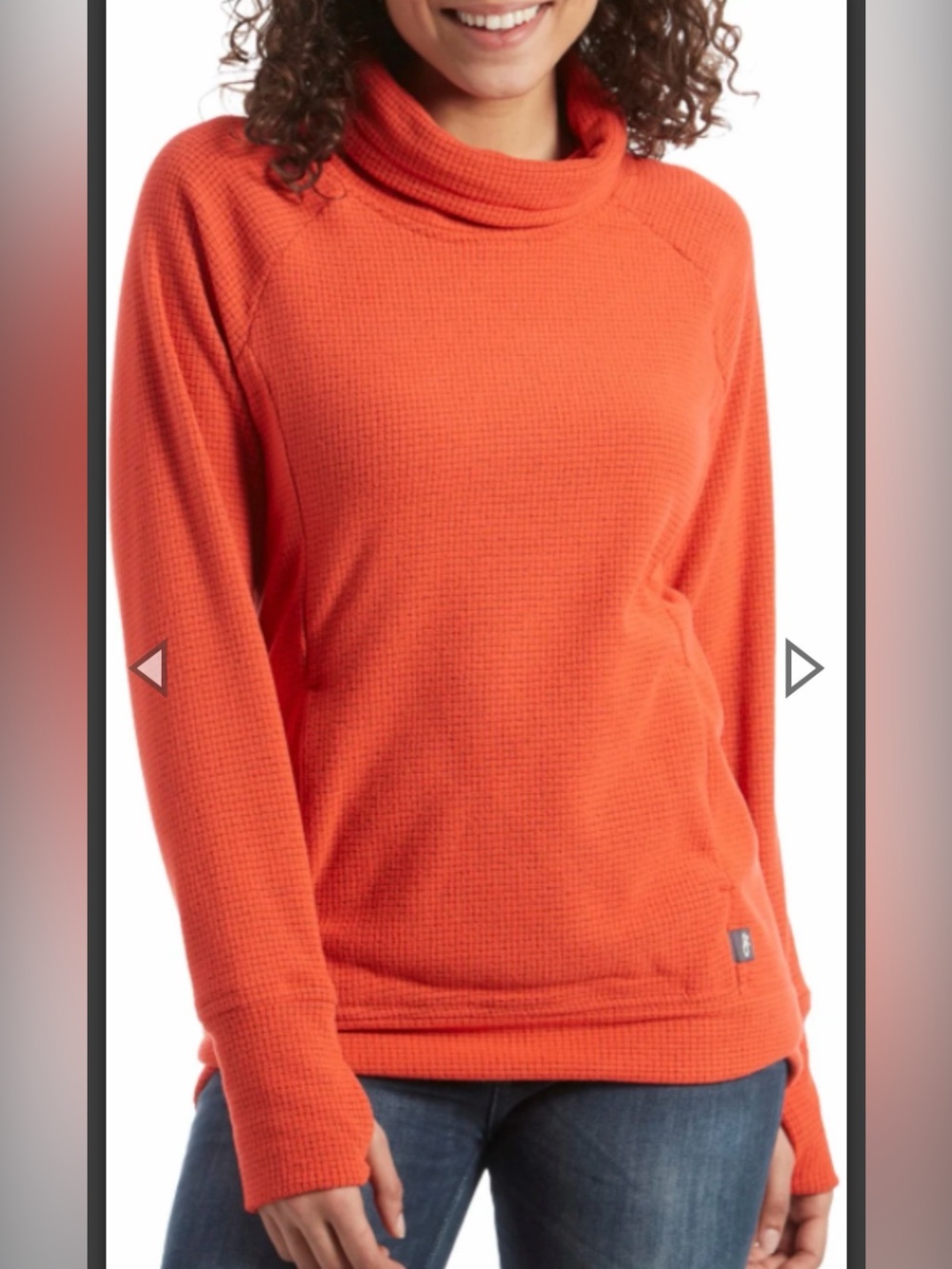 Outdoor Research Women's Trail Mix Cowl Pullover Orange & Gray Size Medium